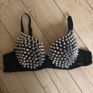 Spiky Black Bra